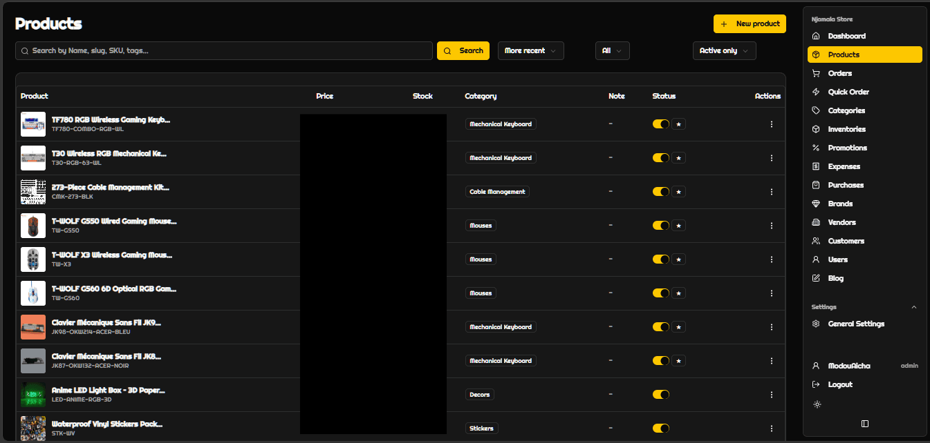 Screenshot of Njamala E-Commerce Platform